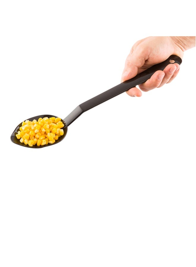 Restaurantware 13 Inch Serving Spoon, 1 Perforated Catering Spoon - Polished, Dishwasher-Safe, Black Plastic Buffet Spoon, Reusable, Serving Utensil For Parties, Catering, Banquets, or Homes - Image 2