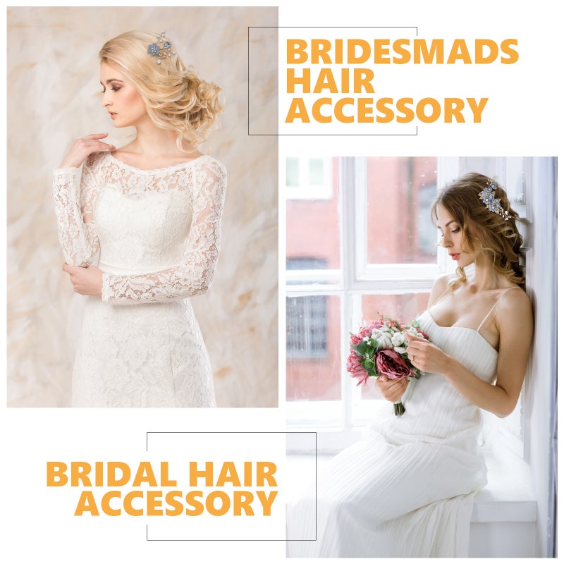 4pcs Bridal Hair Accessories Rhinestone Wedding Combs U-shaped Hairpins Hair Clips ( ) - Image 5