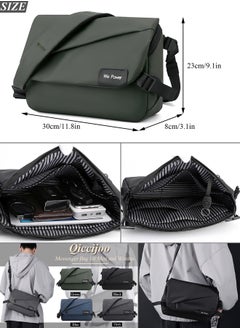 Qiccijoo Messenger Bag Crossbody Bag for Men or Women Casual Shoulder Bag Sling Bag Travel Bag for Business Office School Satchel Bags Work Bag Handbag Purse(Green) - pzsku/ZFAF8F049114A89C808E6Z/45/_/1723298857/5468962c-045e-4581-b0bd-45b30879c283