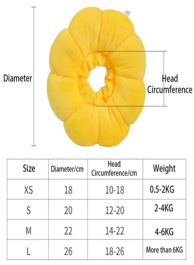 Shopipistic Soft Cat Collar Cone, Breathable, Adjustable Elizabeth Collar to Prevent Licking, Scratching Wounds, Fashionable Pet Recovery Collar, Sunflower, Size M (D: 16-25 cm) - Image 5