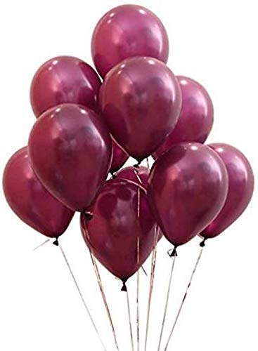 flavouredlove Colorful Metallic HD Party Balloons for Birthday Anniversary Baby Shower (Pack of 75, Maroon) - Image 1