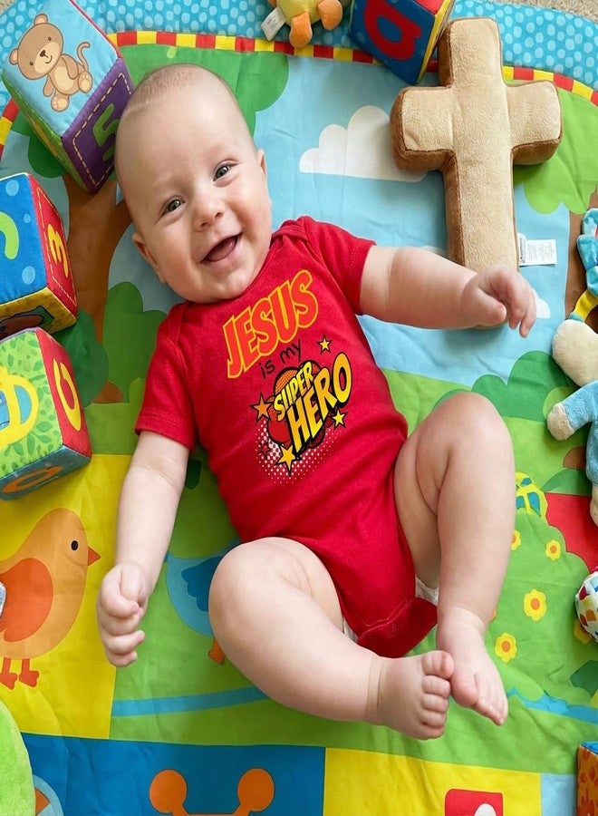3 Nails 1 Cross Jesus Superhero Onesie Christian Onesie for Girls Boys - Christmas Gift - Faith Clothes for Christmas Faith Gift Baptism Clothes Christian Clothing (Red, 6-9 Months) - Image 5