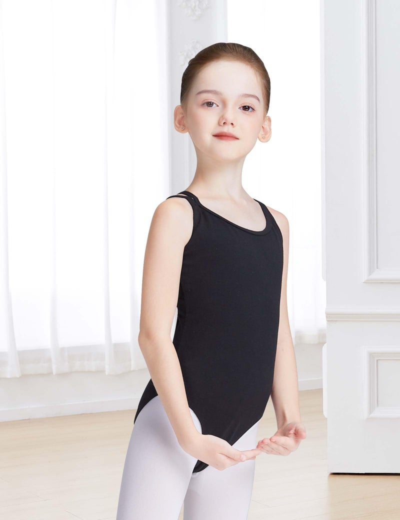 Daydance Sleeveless Black Dance Leotards for Girls, Double Breast Basic Ballet Outfit for Training, Performance, Recitals, - Image 2