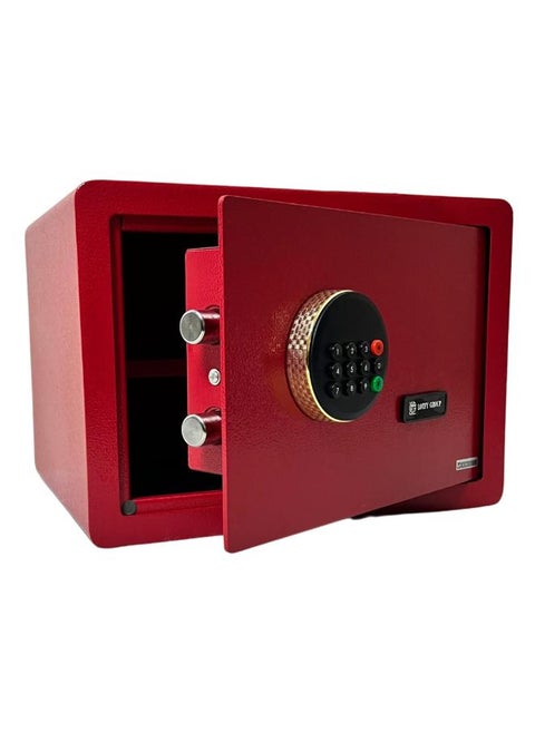 Digital Safe -  Money Security Box with Electronic Keypad and 2 Manual Override Keys - Home safe , Office Red colour . ( H25 * W35 * D25 CM )