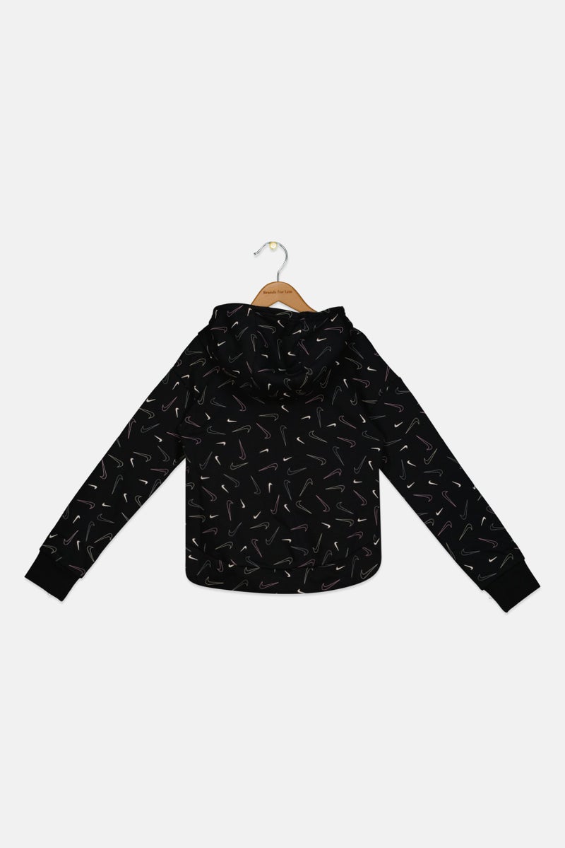 Nike Kids Girl Sportswear Fit Training Hoodies, Black  - Image 2