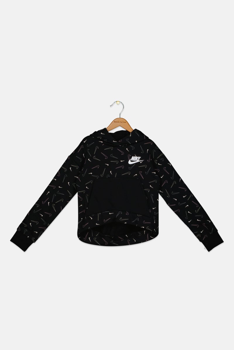 Nike Kids Girl Sportswear Fit Training Hoodies, Black  - Image 1