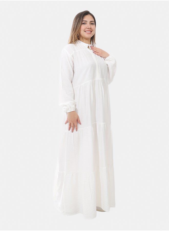 Generic Women's linen dress - White  - Image 3