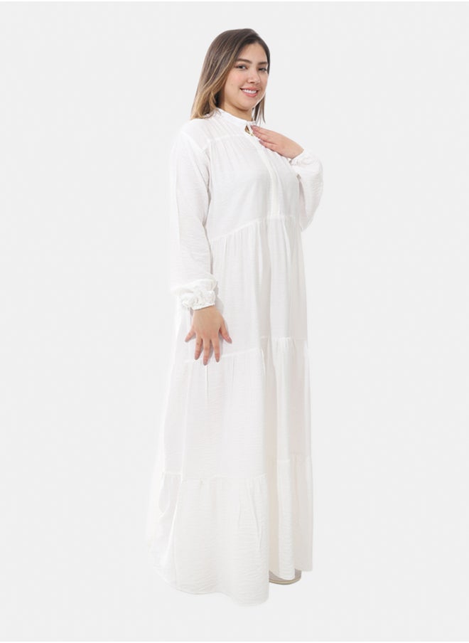 Generic Women's linen dress - White  - Image 2