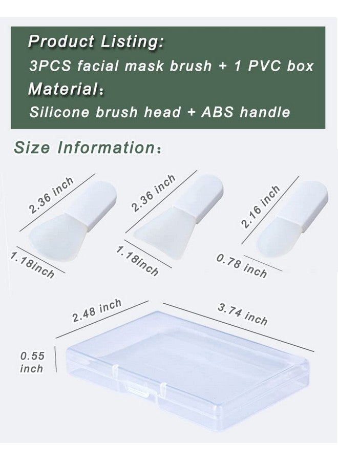 leuapl Face Mask Applicator Brushes Mini Makeup Spatula Portable Beauty Tools Set For Facial Mud Cosmetic Mask Facial Clay Eye Mask Body Lotion Body Butter Serum Cream. 3Pcs Soft Silicone Brush Suit - Image 5
