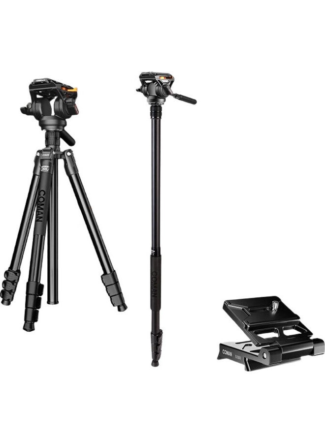 COMAN Camera Tripod, Professional Photography And Videography Portable Hydraulic Ball Head Tripod, Camera And Phone Stand Outdoor Monopod, Dslr Tripod Kx3939Plus - Image 1