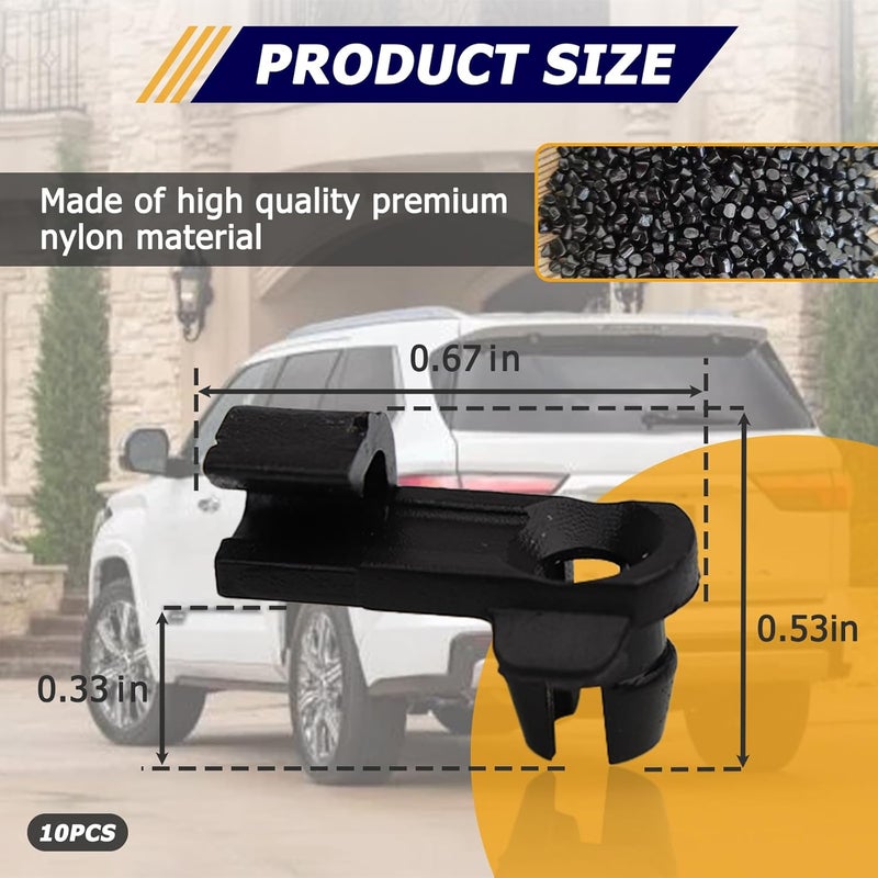 standwme 10-Pack 69759-0C010 Hood Clips, Hood Safety Catch Snap Compatible with Toyota Sequoia 2001 to 2020 Year,Replacement Parts for Tundra 2000 to 2013 Year KSA standard compatible design - Image 2