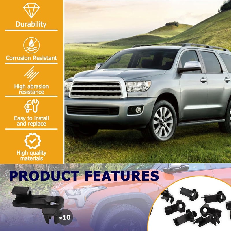 standwme 10-Pack 69759-0C010 Hood Clips, Hood Safety Catch Snap Compatible with Toyota Sequoia 2001 to 2020 Year,Replacement Parts for Tundra 2000 to 2013 Year KSA standard compatible design - Image 4