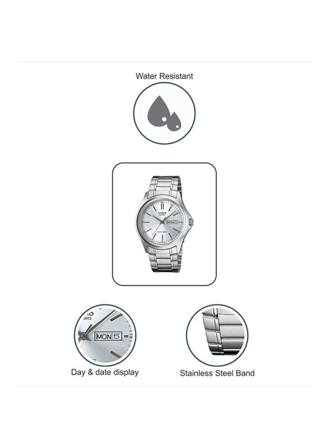 CASIO Men Enticer Water Resistant Analog Watch MTP-1239D-2ADF - 36 mm - Silver - Image 5