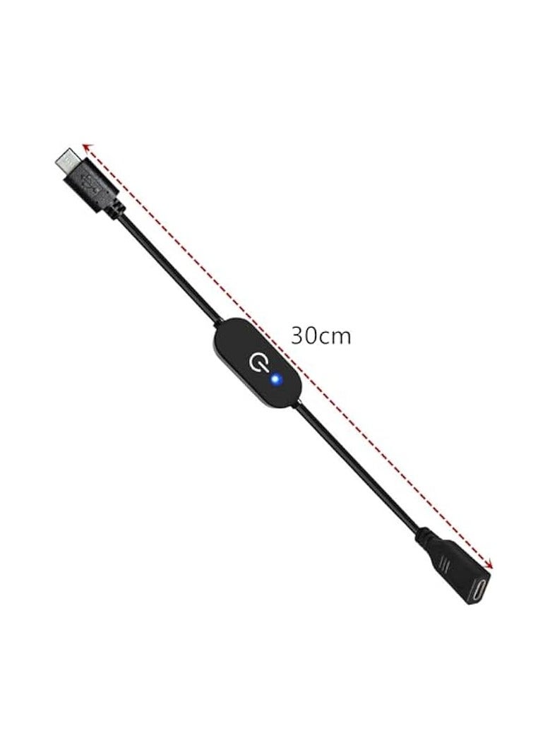 أوادو كابل تبديل USB من النوع C ذكر إلى أنثى، كابل تمديد USB C سلك 22AWG 3A 30V مع كابل مفتاح تشغيل أو إيقاف تشغيل (0.3 متر/0.98 قدم، أسود) - Image 4