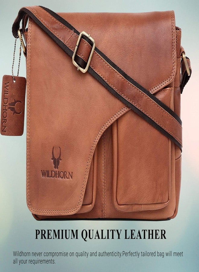 WildHorn Genuine Leather Messenger Bag for Men | Compact, Stylish & Durable | Flap Closure | Adjustable Strap | 1-Year Warranty - Image 2