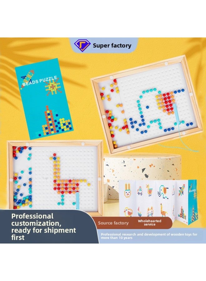 Wooden Children's Educational Toys Baby Enlightenment Early Education Round Ball Walking Beads Building Blocks Clip Beads Magnetic Creative Puzzle-Color:Magnetic Bead Puzzle - Image 2