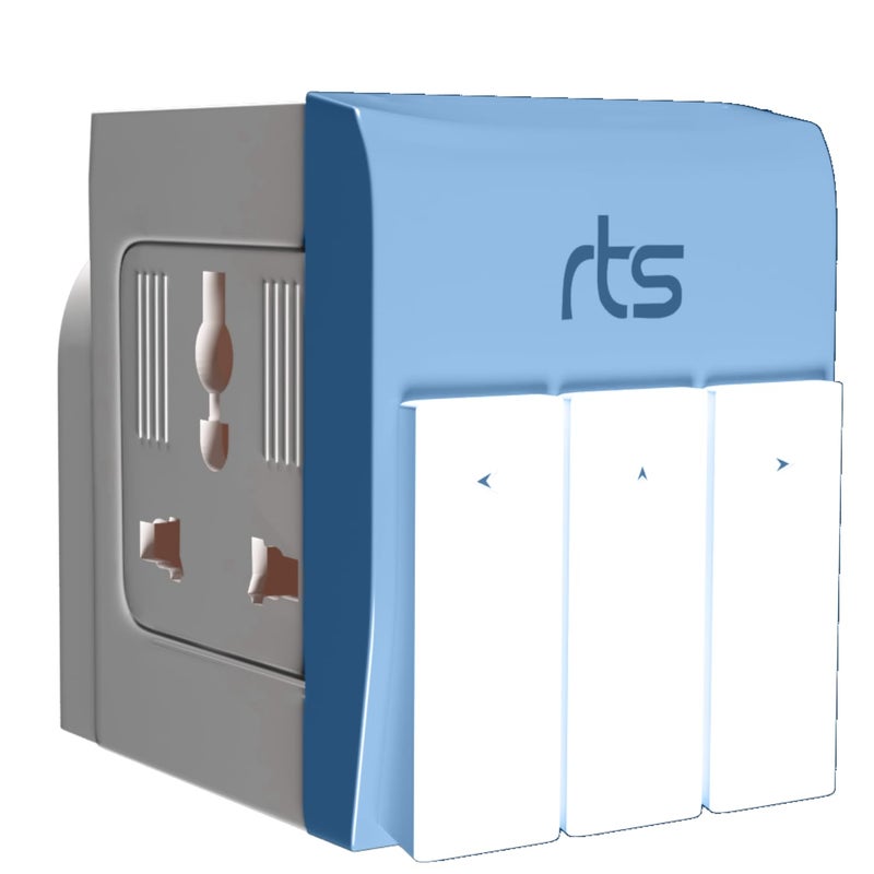rts 3-in-1 Universal Travel Adapter Multi-Plug with Individual Switch Socket with Spike Buster Fuse Protected | multiplug Three pin Plug Socket |3 PIN 3 Way Plug for Home, Office Laptop Desktop Blue - Image 1