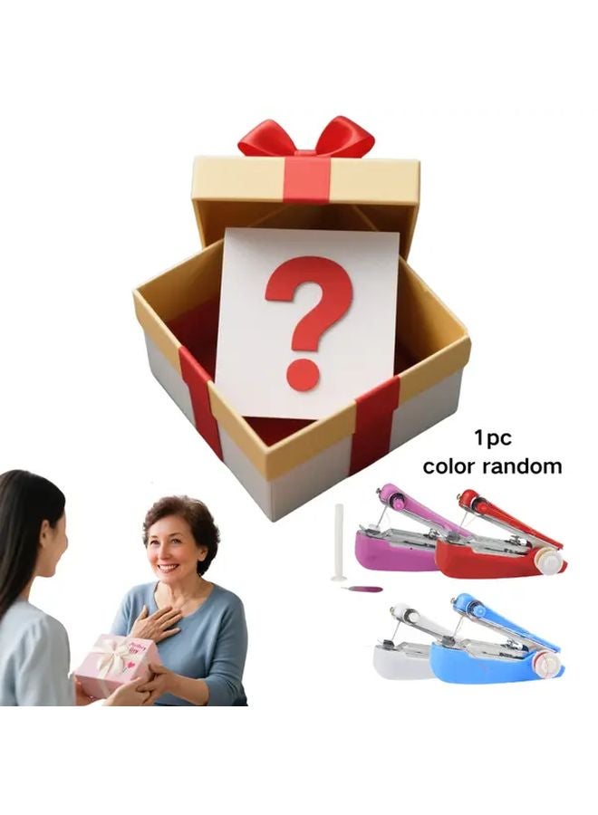 Mini Manual Sewing Machine Portable Stitch Tool Adjustable Length Durable Plastic Random Color - Image 1