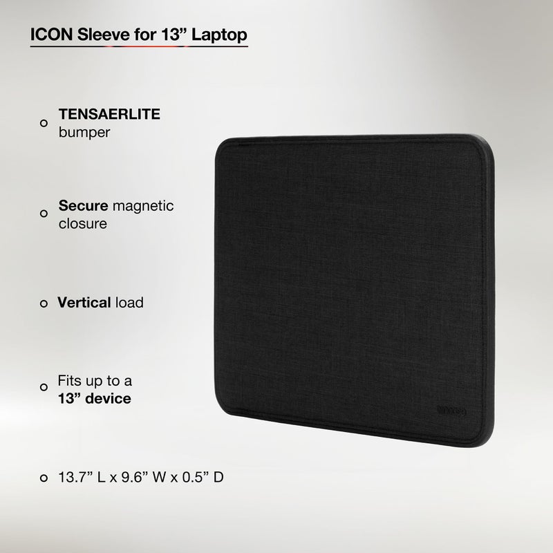 Incase ICON Sleeve with Woolenex - MacBook Air 13 inch Case - 2025, 2024, 2023, 2022, M4, M3, M2 - Fitted MacBook Case, Laptop Sleeve, Hard Cover, Durable, Lightweight - Graphite - Image 3