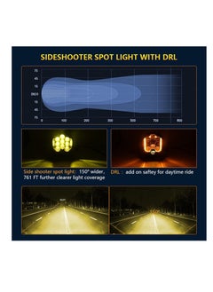 TBS DESIGN 2Pcs 7inch LED Work Light Pods Spot Flood Combo Beam Fog Lamp Offroad Driving Light, Yellow  - Image 5