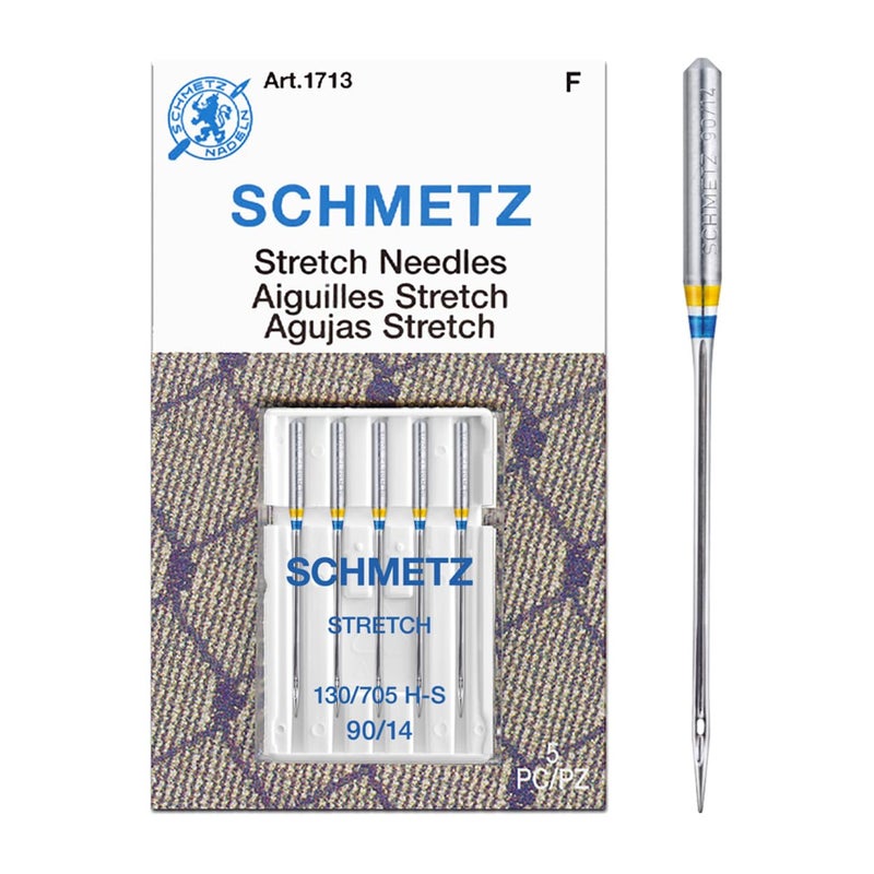 SCHMETZ Stretch Sewing Machine Needles - Precision Needles, Size 90/14, 5-Needle Cards, Pack of 5 - Image 3