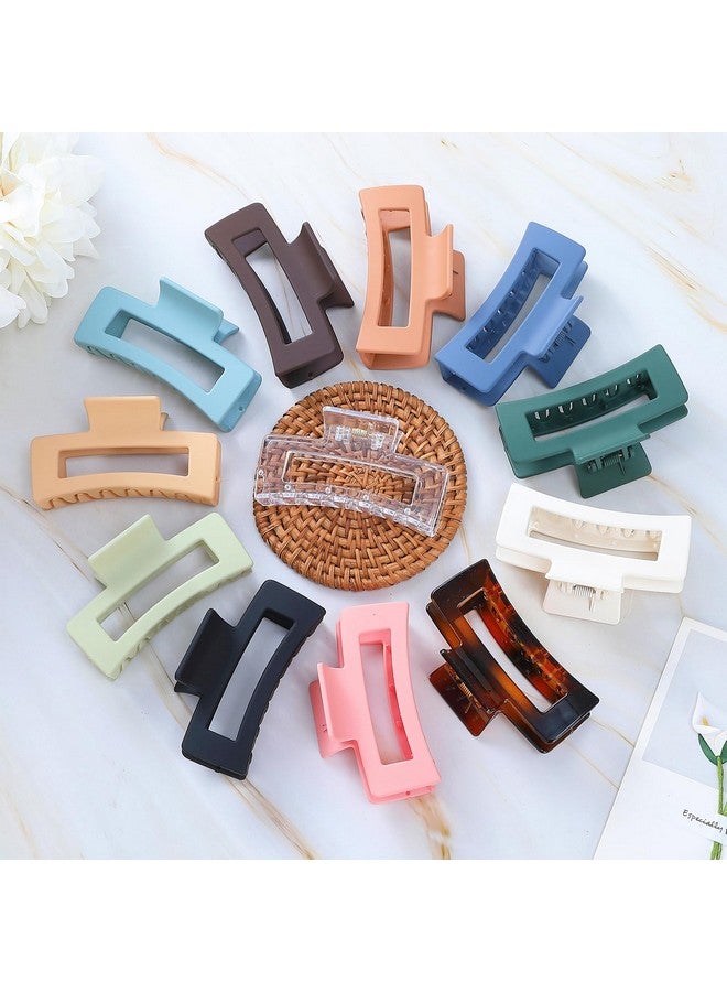 سيسيايبو إكسسوارات شعر متوسطة الحجم من سيسايبو، 3.5 بوصة - 12 مشبك فك مربع للشعر الكثيف والرفيع، مشابك شعر مستطيلة بألوان أساسية للنساء والفتيات - Image 3