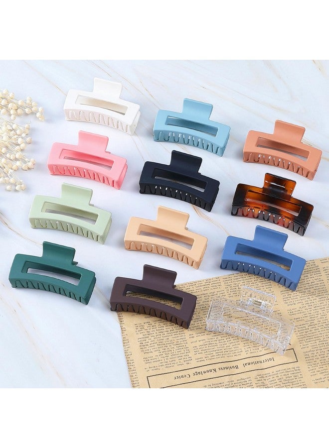 سيسيايبو إكسسوارات شعر متوسطة الحجم من سيسايبو، 3.5 بوصة - 12 مشبك فك مربع للشعر الكثيف والرفيع، مشابك شعر مستطيلة بألوان أساسية للنساء والفتيات - Image 4