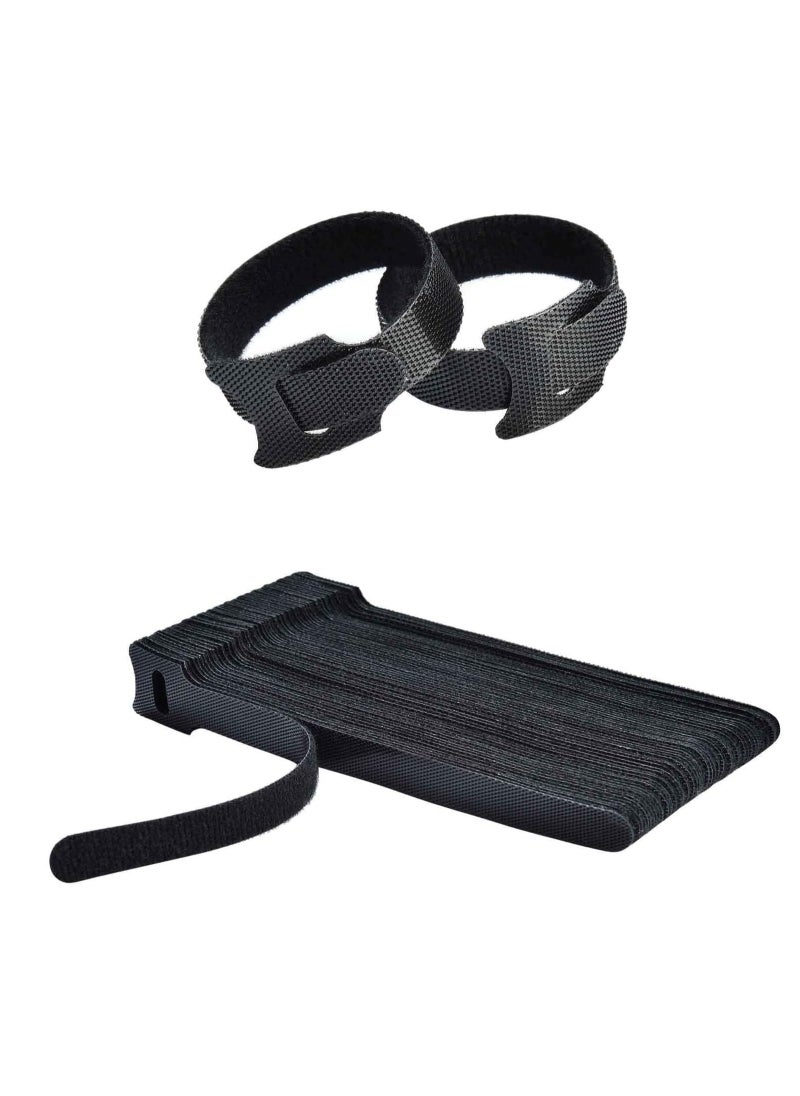 Rightsure 200PCS Releasable Cable Ties Black, Adjustable 6-Inch Cord Organizer Ties, Fastening Microfiber Cloth Hook and Loop Cord Ties, for PC Cable Management, Organizing Cords  - Image 1