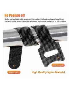 Rightsure 200PCS Releasable Cable Ties Black, Adjustable 6-Inch Cord Organizer Ties, Fastening Microfiber Cloth Hook and Loop Cord Ties, for PC Cable Management, Organizing Cords  - Image 4