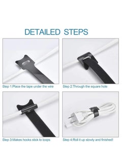 Rightsure 200PCS Releasable Cable Ties Black, Adjustable 6-Inch Cord Organizer Ties, Fastening Microfiber Cloth Hook and Loop Cord Ties, for PC Cable Management, Organizing Cords  - Image 5