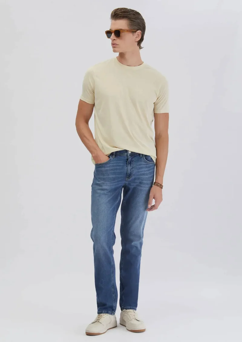 RAMSEY Stone Plain Crew Neck T-Shirt