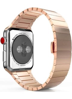 Stainless steel Metal band for apple watch replacement Link Bracelet strap 44mm/45mm/42mm/49mm ROSEGOLD
