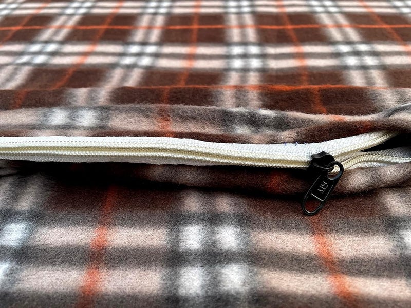 BREVARD BREVARD Double Bed Woolen Fabric Checkered Quilt CoverDuvet CoverRajai CoverBlanket Cover for Winters 90 x 100 Inches Brown Combo of 2  - Image 4
