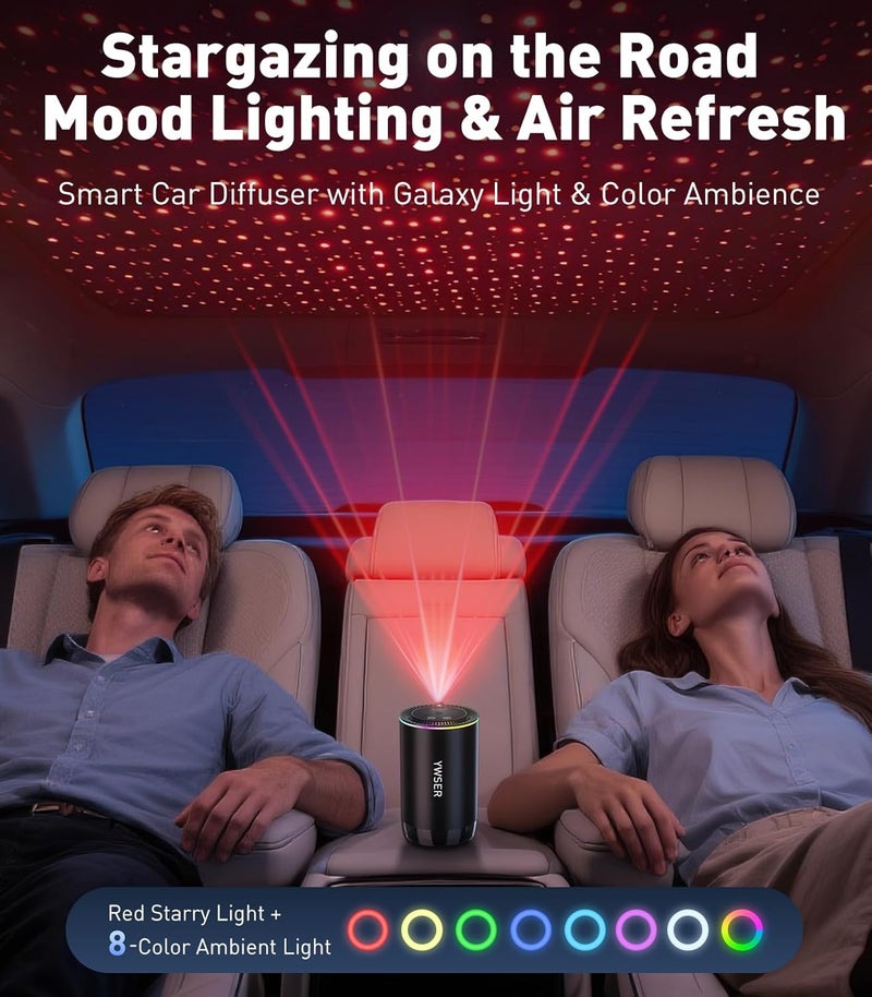 YWSER Smart Car Air Freshener Diffuser with Starry Sky Projection and 50ml Cologne - YWSER - Image 4