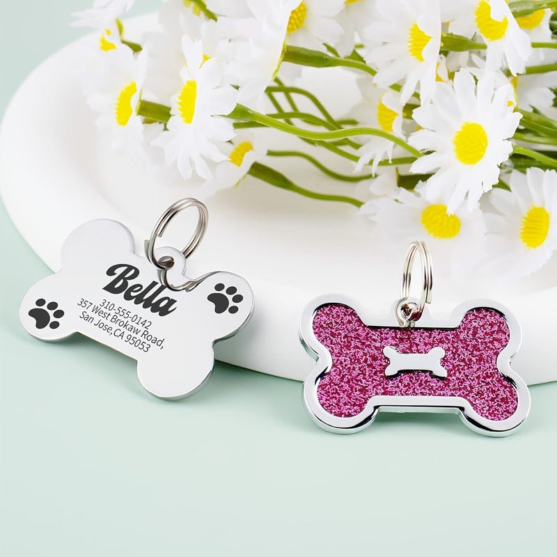 1 Pcs Purple Personalized Dog ID Tag With Engravable Name Phone Info Pet Collar Tag Suitable For Small Medium Large Dogs Cats Collar Compatible For Daily Use Vet Visits Lost Ideal Pet Gift - Image 5