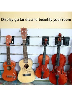 Mike Music Guitar Display Hanger 2-Pack,Guitar Wall Mount for Slatwall and Wall Hangers, Premium Guitar Hooks Displayed in Music Retail Stores/Bedrooms/Bars for Acoustic Electric Bass Classical Ukulele Guitars  - Image 2