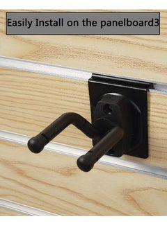 Mike Music Guitar Display Hanger 2-Pack,Guitar Wall Mount for Slatwall and Wall Hangers, Premium Guitar Hooks Displayed in Music Retail Stores/Bedrooms/Bars for Acoustic Electric Bass Classical Ukulele Guitars  - Image 3
