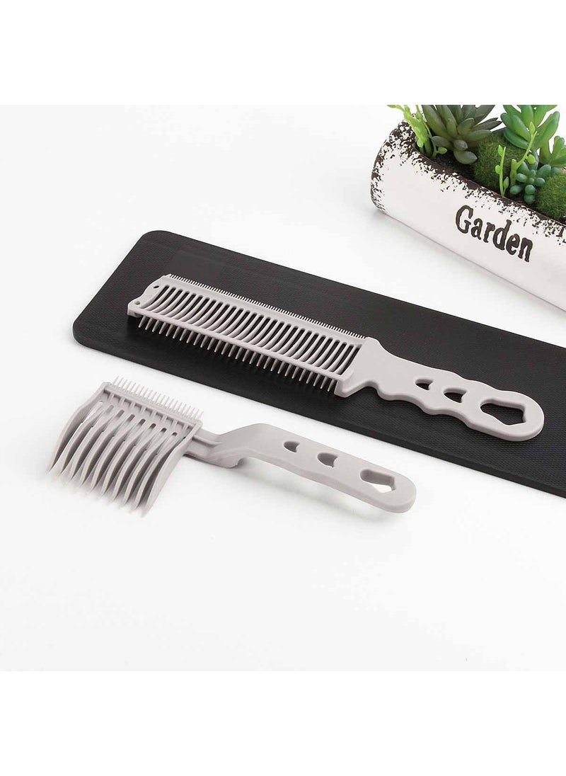 Generic - Cross-border hot picking mens hair cutting comb flat comb barber shop anti-static trimming Clipper straight hair comb Clipper comb suit (gray) Clipper comb suit (gray) - Image 1