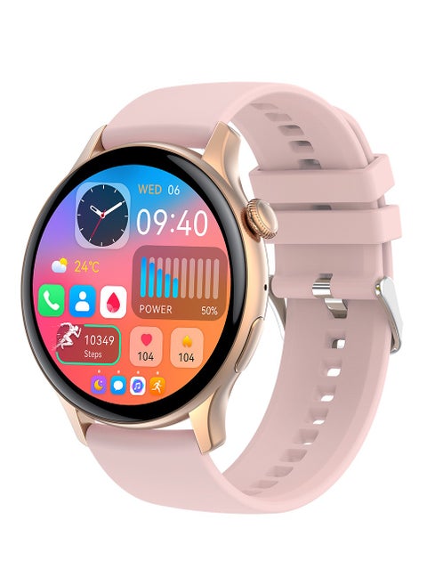 AMOLED Smart Watch, 1.43-inch Smart Watches for Men and Women, IP68, Bluetooth Calling, AI Voice Assistant, Blood/Oxygen/Heart Rate Monitoring Fitness Watch, for Android iOS HK85-Pink