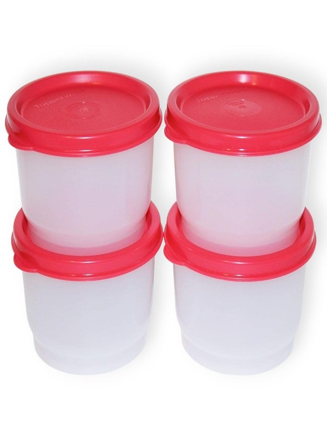 توبروير مجموعة علب طعام وأكواب وجبات خفيفة من تابروير، 4 علب بأغطية حمراء (سعة كل منها 4 أونصات) - Image 1