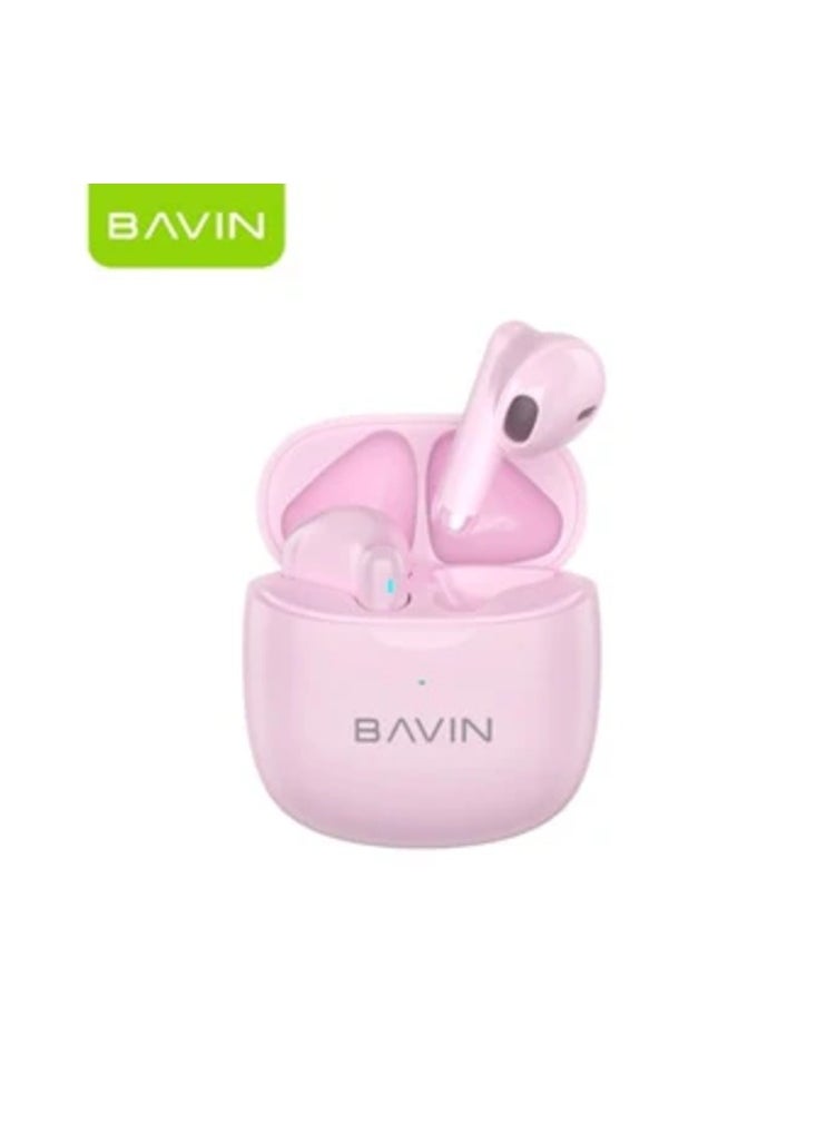 Bavin - Bavin -19 TWS Bluetooth 5.3 Touch Wireless Earphones High Sound With Pure Music And Stereo Sound Pink - Image 1
