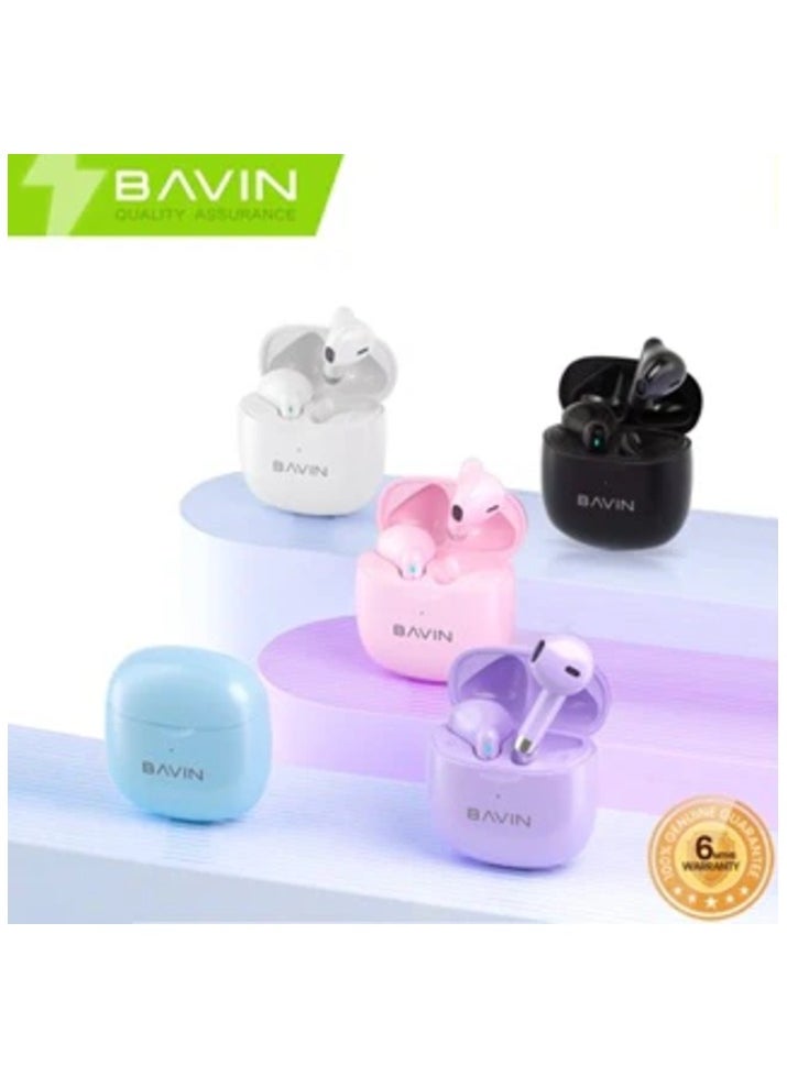 Bavin - Bavin -19 TWS Bluetooth 5.3 Touch Wireless Earphones High Sound With Pure Music And Stereo Sound Pink - Image 1
