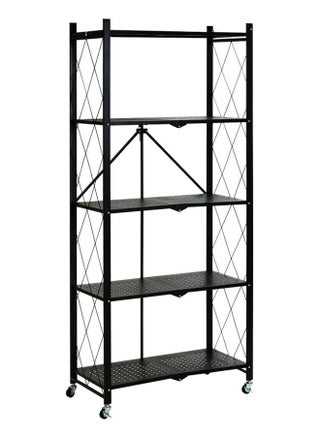 Foldable Floor Standing Storage Rack Bracket with Casters Metal Rack Display Rack Storage Rack Bookshelf Suitable for Garage Kitchen Home Closet Office No Assembly Required 162x71x34cm - pzsku/ZFAFA22080B4E10EFE04FZ/45/_/1723274035/c0ff572c-af88-4678-ab9e-243398613f8b