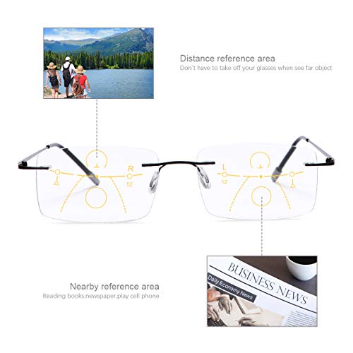 MIRYEA Photochromic Progressive Multifocal Computer Reading Glasses Anti UV Sun Readers - Image 4