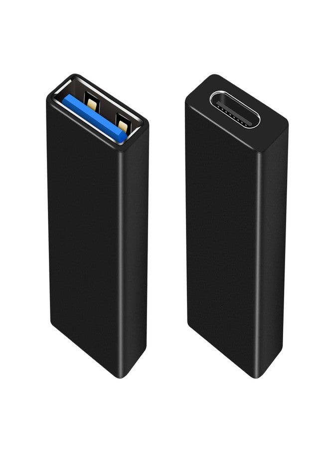 دوتك محول Duttek USB C أنثى إلى USB A أنثى، ناقل بيانات وطاقة بسرعة 5 جيجابت في الثانية، محول من النوع C إلى النوع A، محول OTG متوافق مع MacBook Pro، عبوة من قطعتين (أسود) - Image 1