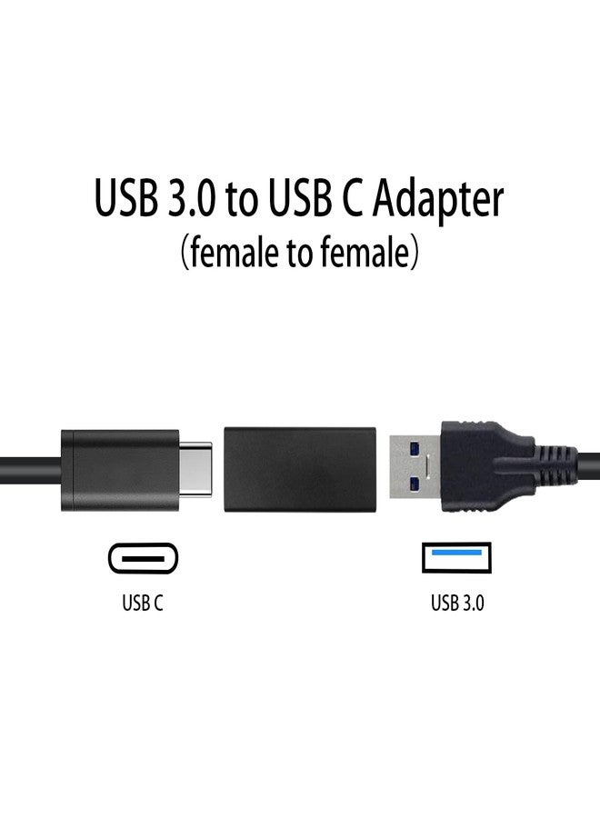 دوتك محول Duttek USB C أنثى إلى USB A أنثى، ناقل بيانات وطاقة بسرعة 5 جيجابت في الثانية، محول من النوع C إلى النوع A، محول OTG متوافق مع MacBook Pro، عبوة من قطعتين (أسود) - Image 2