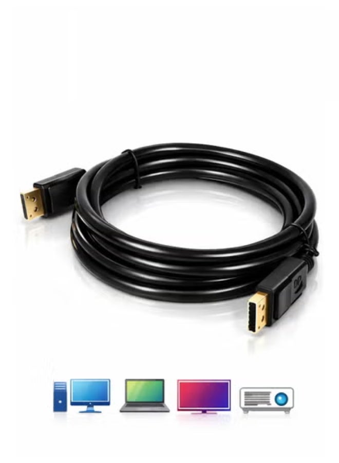 Bright Premium DisplayPort to DisplayPort Cable 3M – Supports 8K@60Hz & 4K@144Hz – 32.4Gbps Bandwidth – Compatible with PC, Laptop & Monitor - Image 4