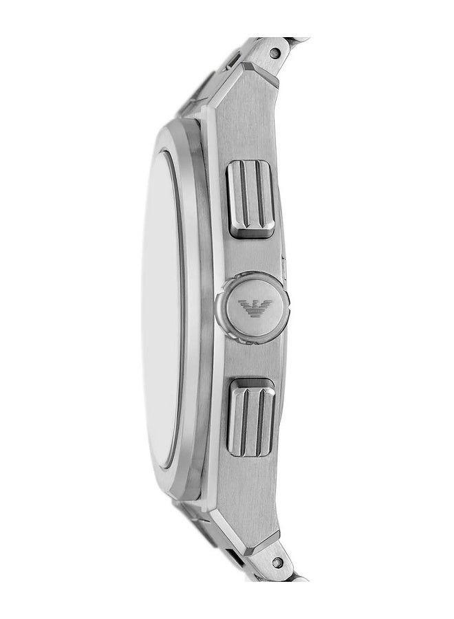 EMPORIO ARMANI Men Emporio Armani Men's Chronograph Watch - Silver/Green - Image 3