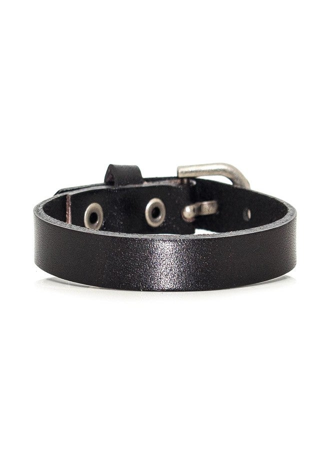 Xusamss Fashion Simple Alloy Buckle Bangle Leather Wristhand Bracelet,6"-8" Wrist - Image 2