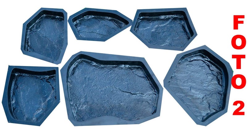 SvitMolds Concrete molds DIY Sold 6 pcs Plastic Moulds Flagstone Casting Concrete Paving Garden Paths Stone Patio Pavers for Garden Walkway #S34 - Image 1